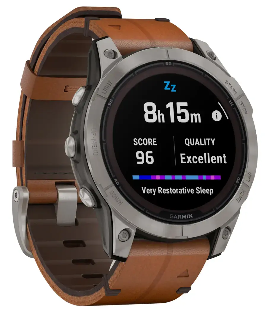 Смарт-годинник Garmin Fenix 7 Pro Sapphire Solar Edition | 47 мм Titanium with Chestnut Leather Band (010-02777-30)
