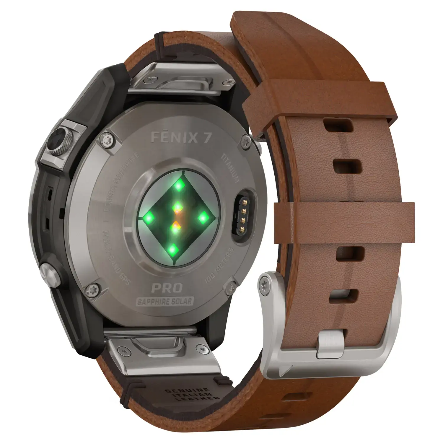 Смарт-годинник Garmin Fenix 7 Pro Sapphire Solar Edition | 47 мм Titanium with Chestnut Leather Band (010-02777-30)
