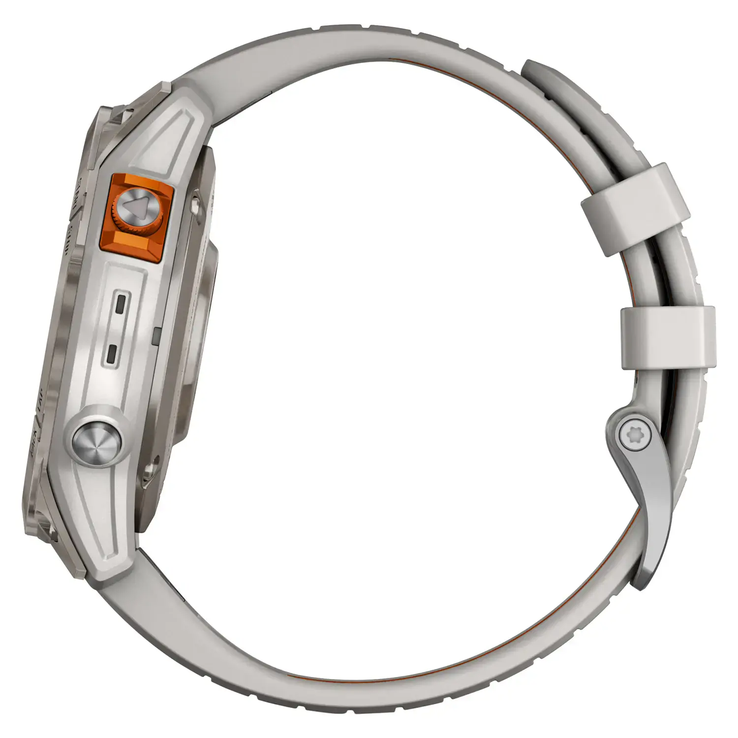 Смарт-годинник Garmin Fenix 7 Pro Sapphire Solar Edition | 47 мм Titanium with Fog Gray/Ember Orange Band (010-02777-21)