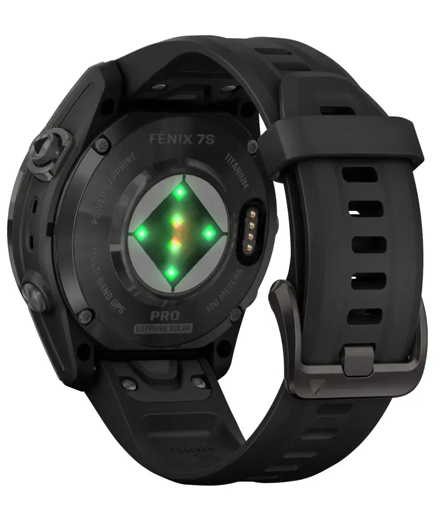 Смарт-годинник Garmin Fenix 7S Pro Sapphire Solar Edition | 42 мм Carbon Gray DLC Titanium with Black Band (010-02776-11)