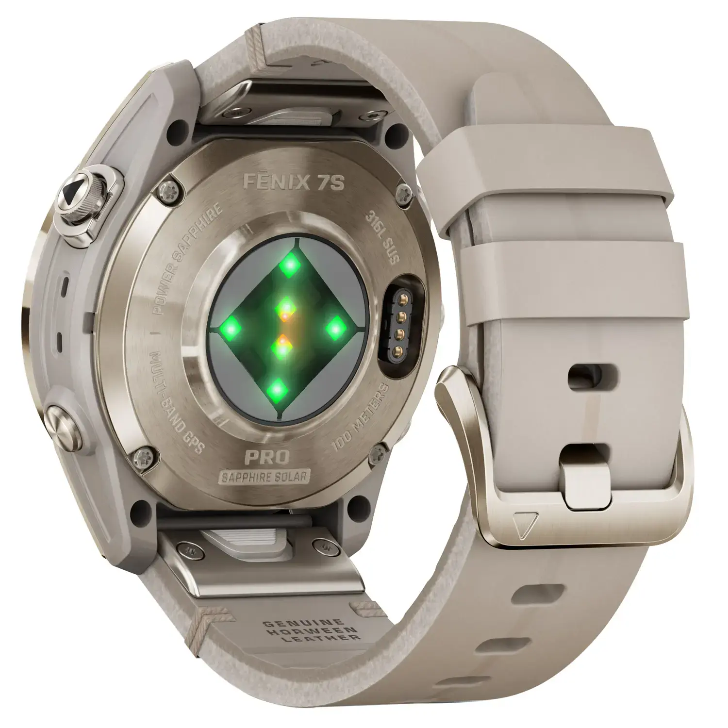 Смарт-годинник Garmin Fenix 7S Pro Sapphire Solar Edition | 42 мм Soft Gold with Limestone Leather Band (010-02776-30)