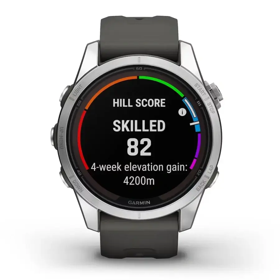 Смарт-годинник Garmin Fenix 7S Pro Solar Edition | 42 мм Silver with Graphite Band (010-02776-01)