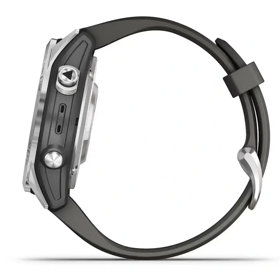 Смарт-годинник Garmin Fenix 7S Pro Solar Edition | 42 мм Silver with Graphite Band (010-02776-01)