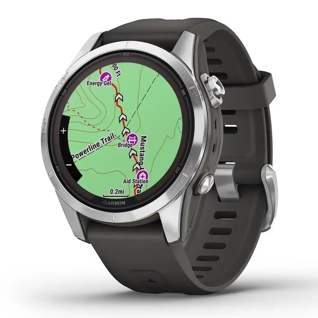 Смарт-годинник Garmin Fenix 7S Pro Solar Edition | 42 мм Silver with Graphite Band (010-02776-01)