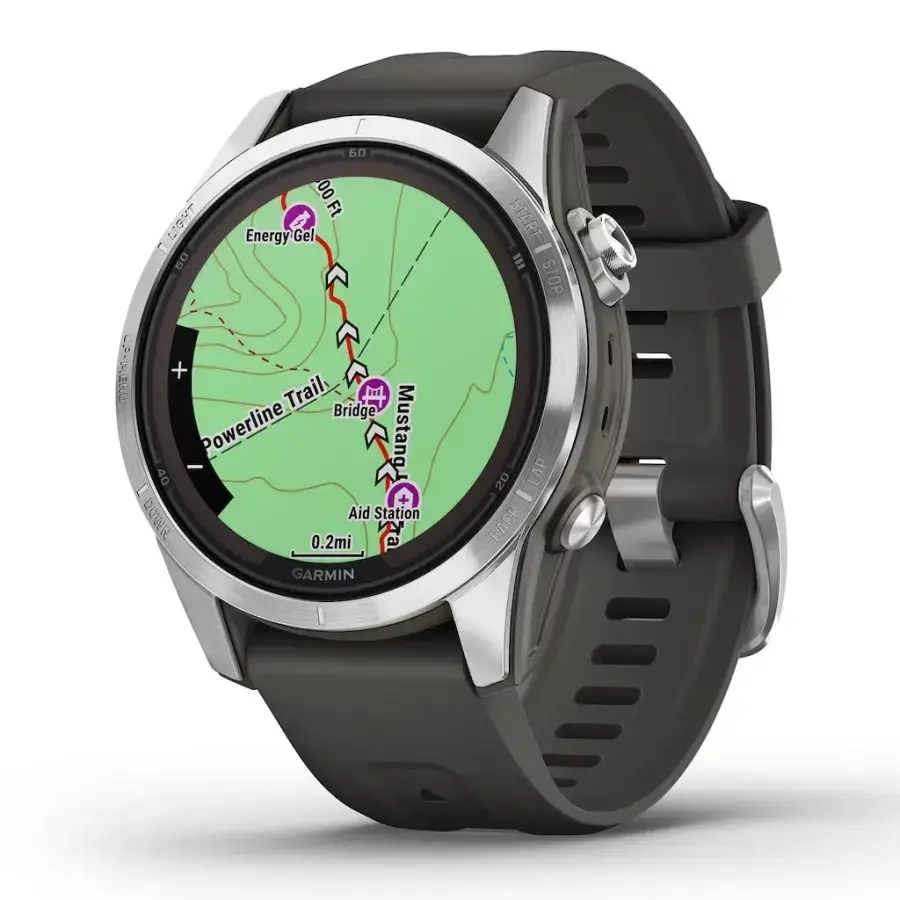 Смарт-годинник Garmin Fenix 7S Pro Solar Edition | 42 мм Silver with Graphite Band (010-02776-01)