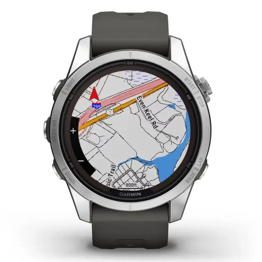 Смарт-годинник Garmin Fenix 7S Pro Solar Edition | 42 мм Silver with Graphite Band (010-02776-01)