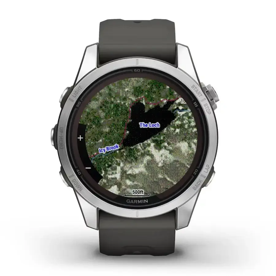 Смарт-годинник Garmin Fenix 7S Pro Solar Edition | 42 мм Silver with Graphite Band (010-02776-01)
