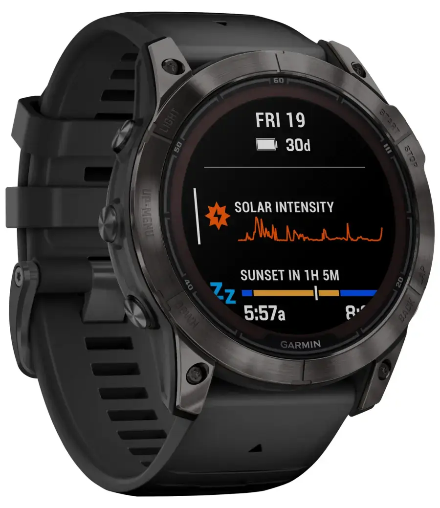 Смарт-годинник Garmin Fenix 7X Pro Sapphire Solar Edition | 51 мм Carbon Grey DLC Titanium with Black Band (010-02778-11)
