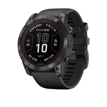 Смарт-часы Garmin Fenix 7X Pro Sapphire Solar Edition | 51 мм Carbon Grey DLC Titanium with Black Band (010-02778-11)