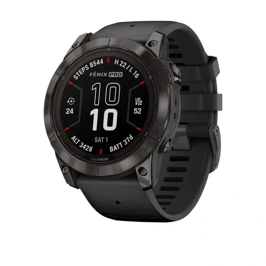 Смарт-годинник Garmin Fenix 7X Pro Sapphire Solar Edition | 51 мм Carbon Grey DLC Titanium with Black Band (010-02778-11)