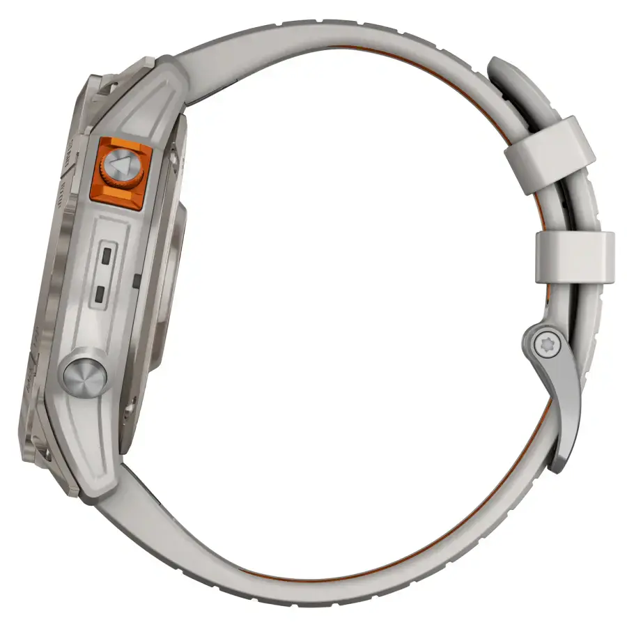 Смарт-годинник Garmin Fenix 7X Pro Sapphire Solar Edition | 51 мм Titanium with Fog Gray/Ember Orange Band (010-02778-15)