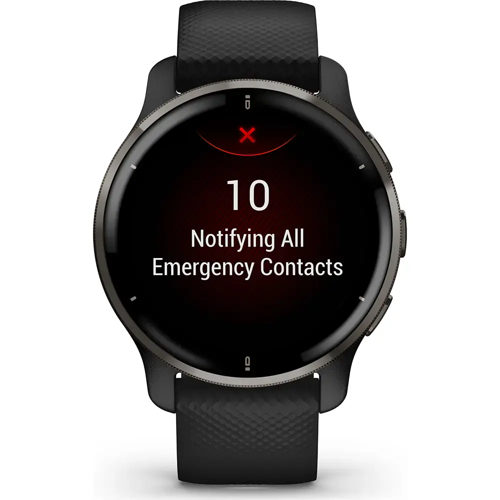 Смарт-годинник Garmin Venu 2 Plus Slate Stainless Steel Bezel with Black Case and Silicone Band (010-02496-11)