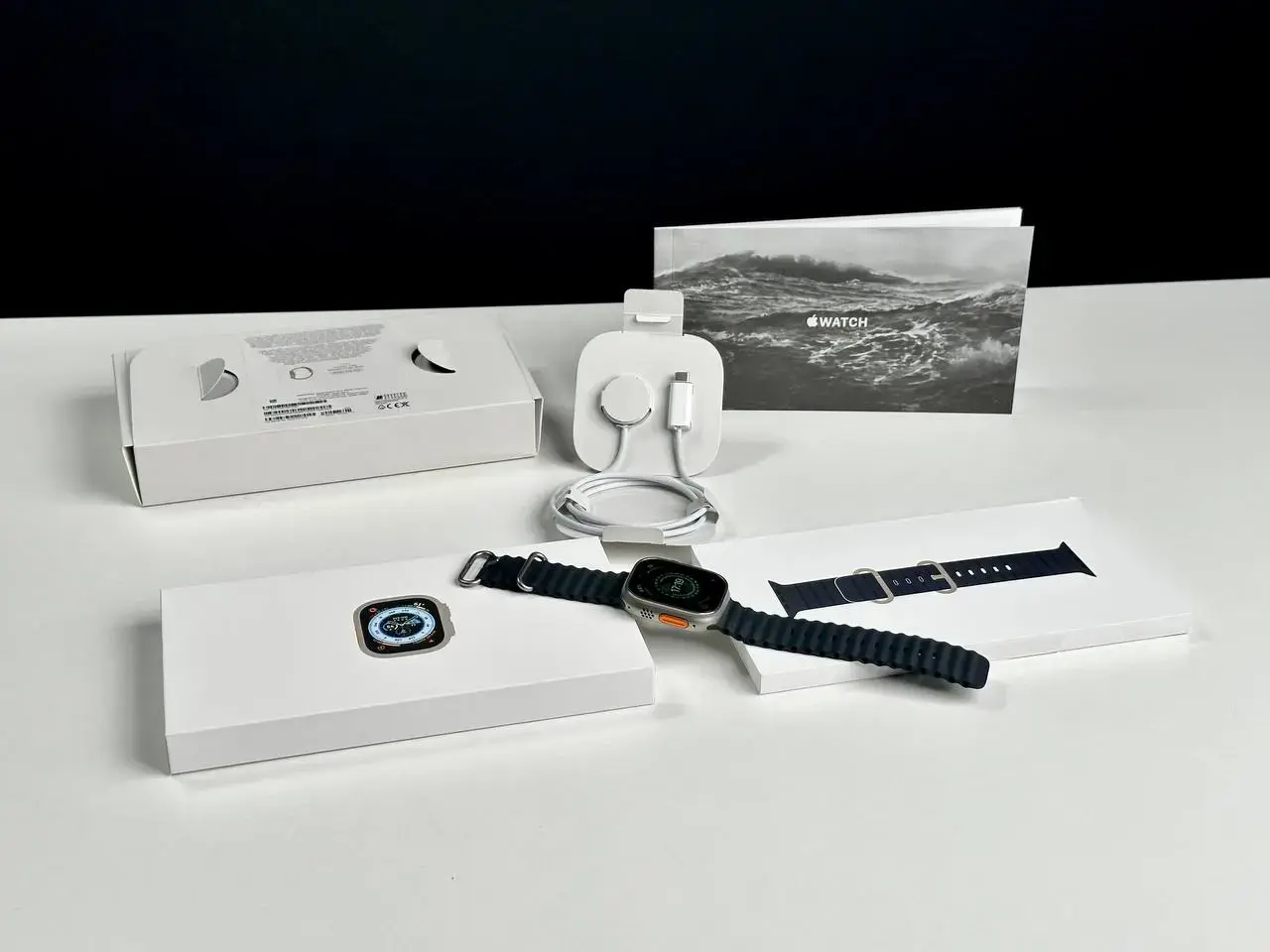 USED Apple Watch Ultra GPS + Cellular 49mm Titanium Case with Midnight Ocean Band (MQET3, MQFK3)
