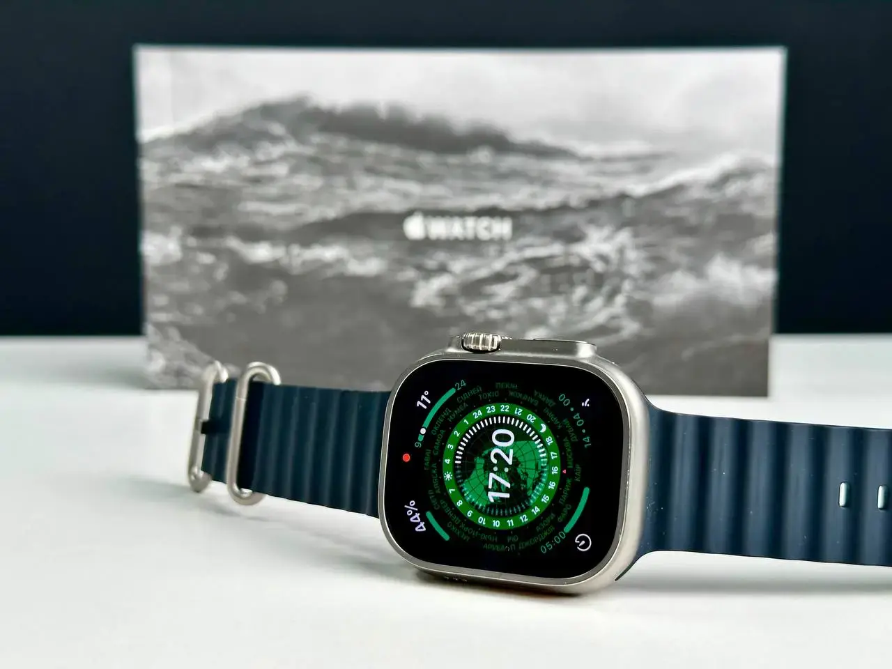 USED Apple Watch Ultra GPS + Cellular 49mm Titanium Case with Midnight Ocean Band (MQET3, MQFK3)