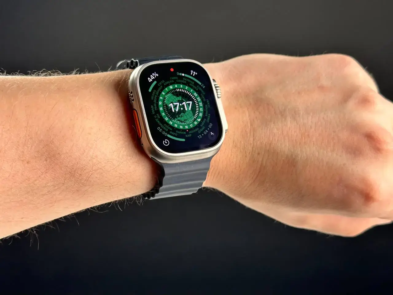 USED Apple Watch Ultra GPS + Cellular 49mm Titanium Case with Midnight Ocean Band (MQET3, MQFK3)