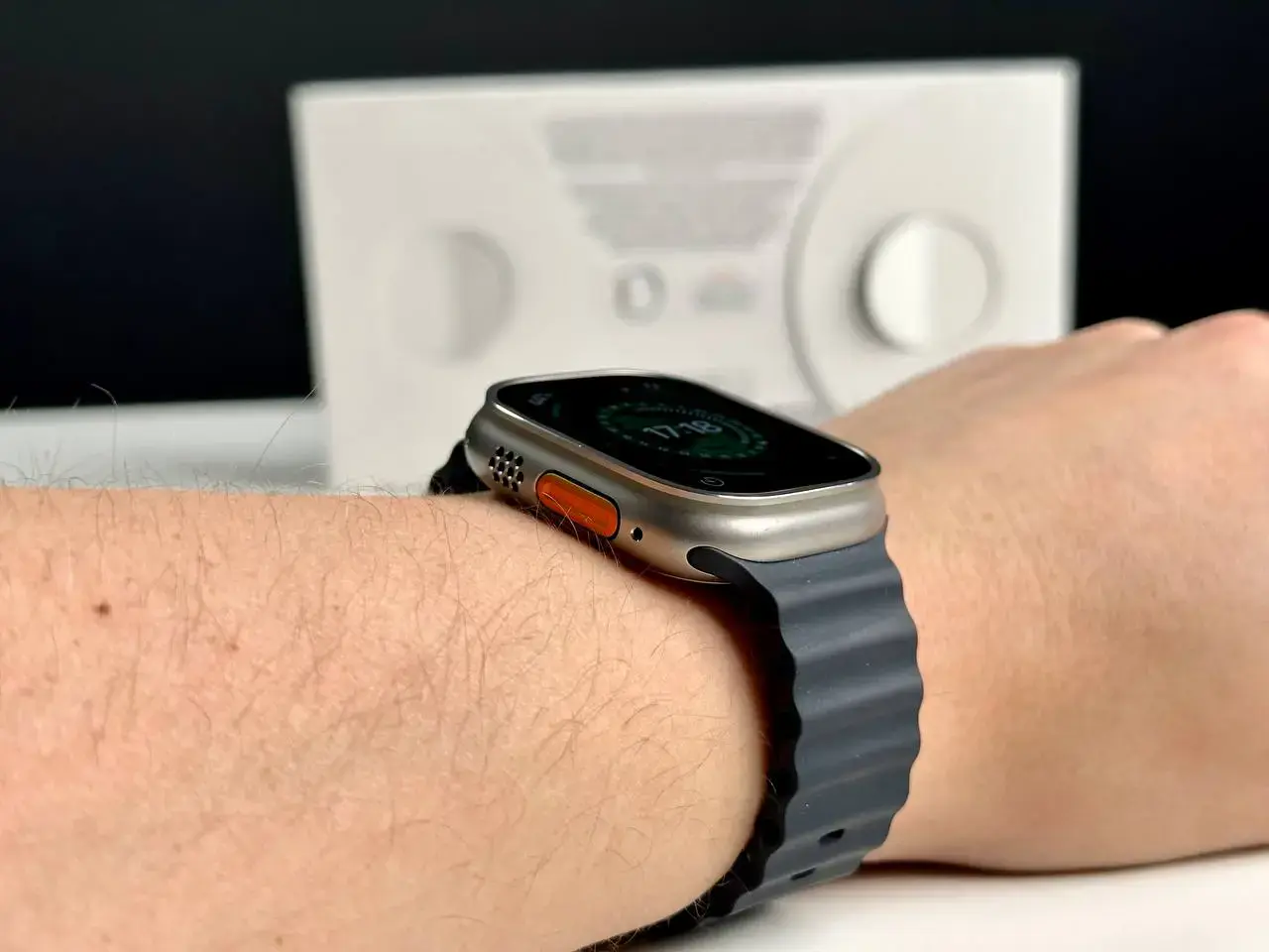 USED Apple Watch Ultra GPS + Cellular 49mm Titanium Case with Midnight Ocean Band (MQET3, MQFK3)