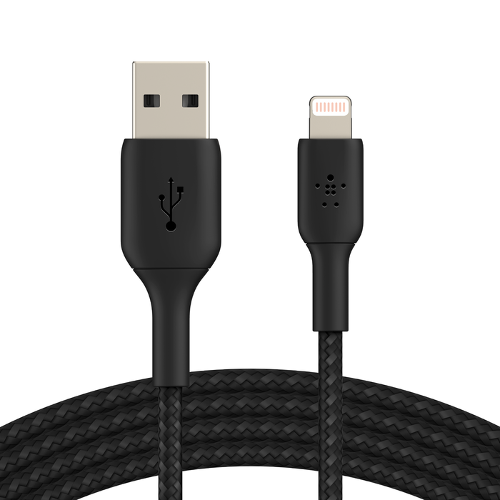 Кабель Belkin BoostCharge Braided Lightning to USB-A Cable 1m Black (CAA002bt1MBK)