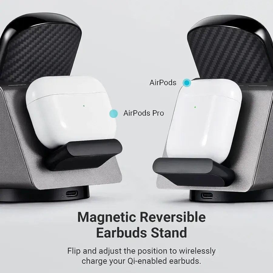 Бездротовий зарядний пристрій 2-в-1 Pitaka MagEZ Slider 2 with Portable Magsafe Battery Pack - Twill Black/Grey (SL2301)