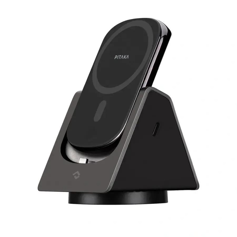 Бездротовий зарядний пристрій 2-в-1 Pitaka MagEZ Slider 2 with Portable Magsafe Battery Pack - Twill Black/Grey (SL2301)