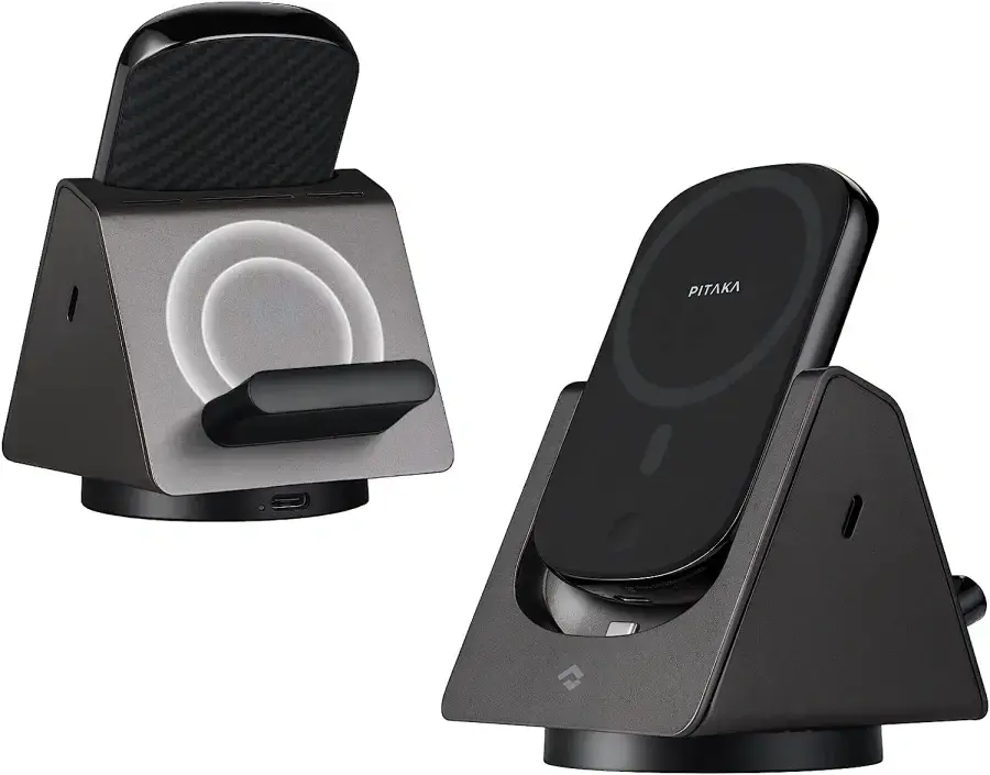 Бездротовий зарядний пристрій 3-в-1 Pitaka MagEZ Slider 2 + Power Dongle For Apple Watch (SL1001)