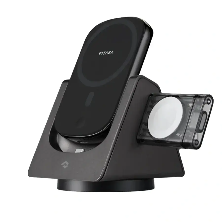 Бездротовий зарядний пристрій 3-в-1 Pitaka MagEZ Slider 2 + Power Dongle For Apple Watch (SL1001)