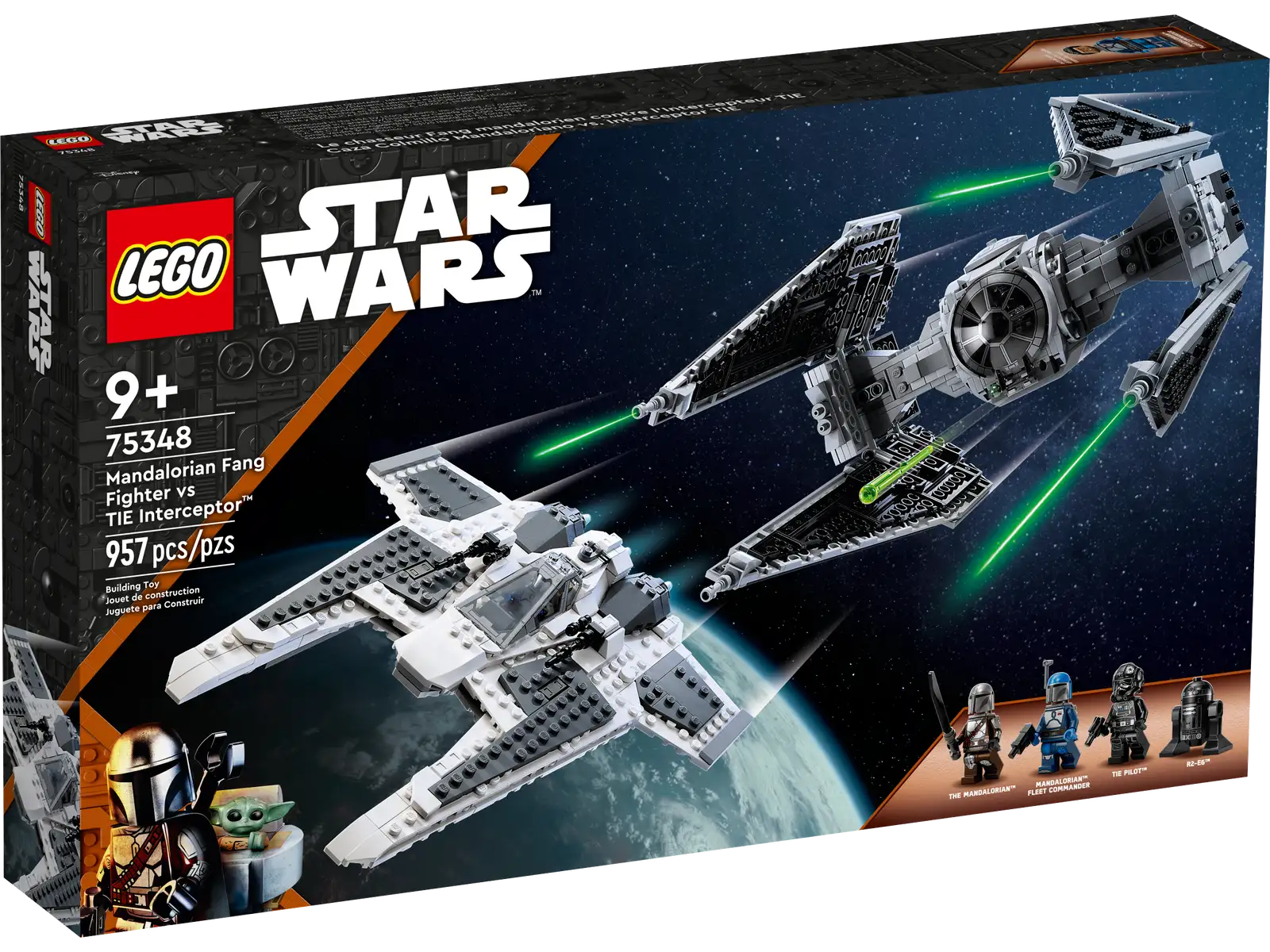 Блочный конструктор LEGO Star Wars Мандалорский истребитель против Перехватчика TIE (75348)