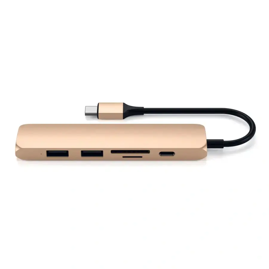 Satechi Slim V2 Aluminum Type-C Multi-Port Adapter 4K Gold (ST-SCMA2G)