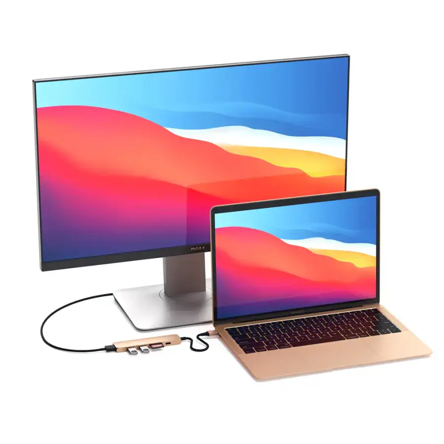 Satechi Slim V2 Aluminum Type-C Multi-Port Adapter 4K Gold (ST-SCMA2G)