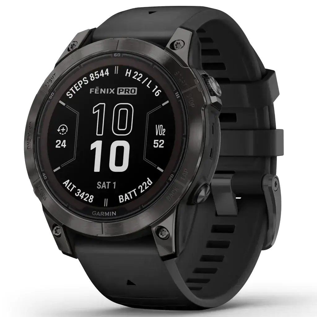 Смарт-годинник Garmin Fenix 7 Pro Sapphire Solar Edition | 47 мм Carbon Grey DLC Titanium with Black Band (010-02777-11)