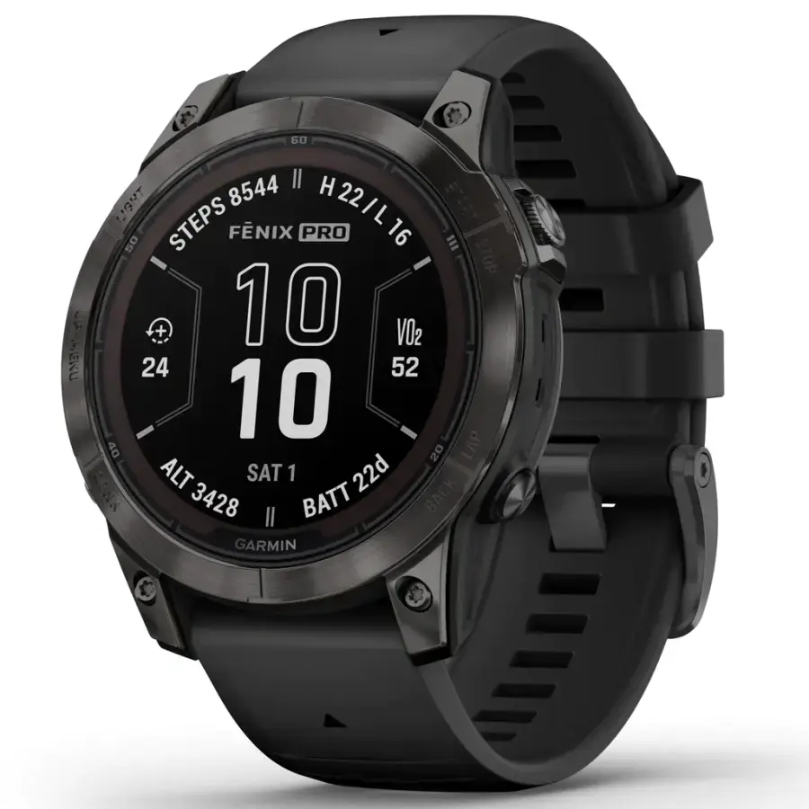 Смарт-годинник Garmin Fenix 7 Pro Sapphire Solar Edition | 47 мм Carbon Grey DLC Titanium with Black Band (010-02777-11)