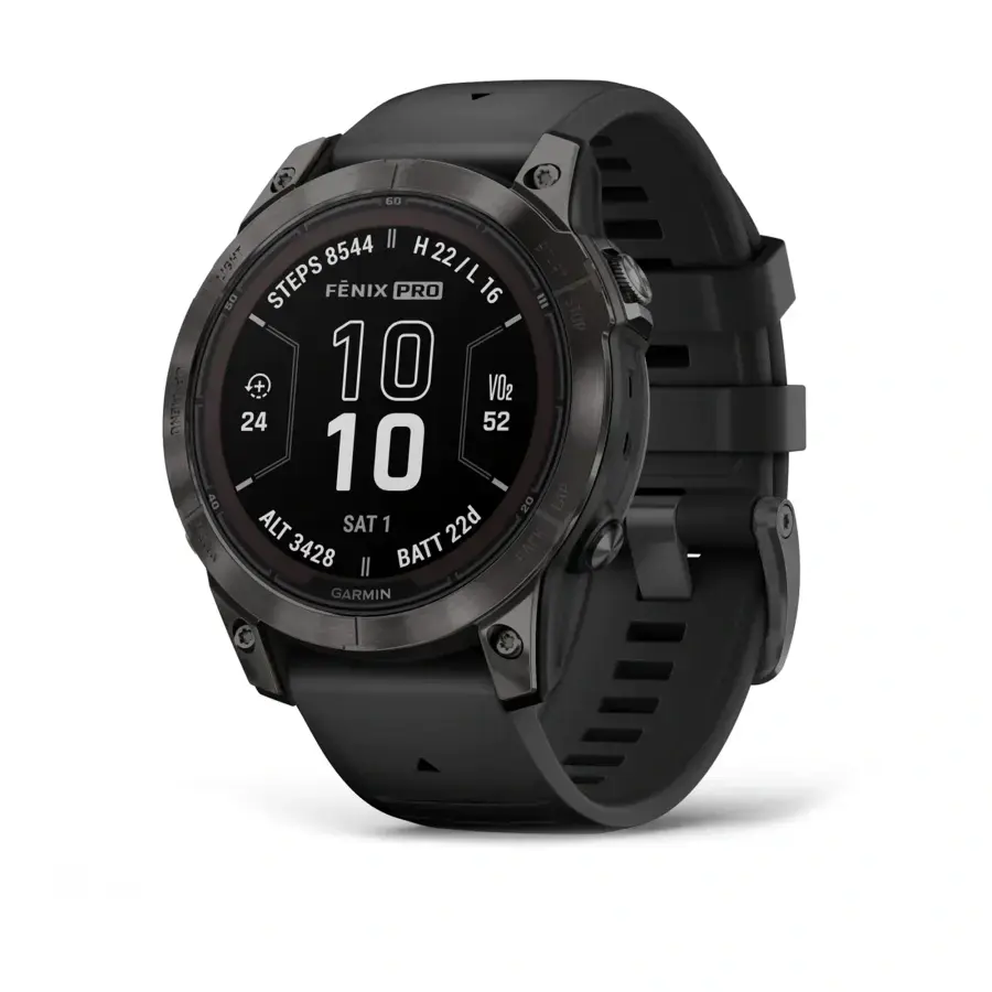 Смарт-годинник Garmin Fenix 7 Pro Sapphire Solar Edition | 47 мм Carbon Grey DLC Titanium with Black Band (010-02777-11)
