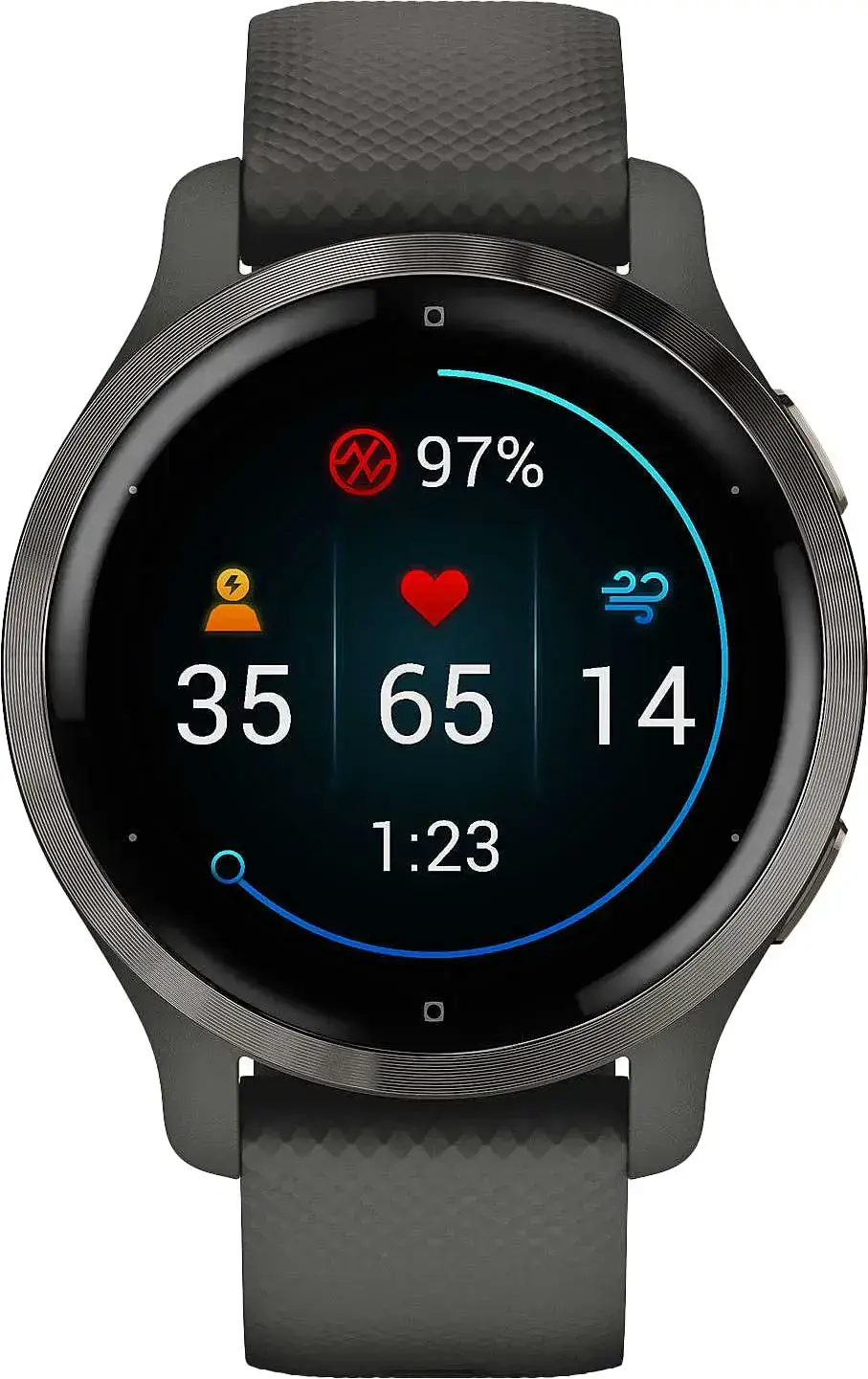 Смарт-годинник Garmin Venu 2S Slate Bezel with Graphite Case and Silicone Band (010-02429-10/00)