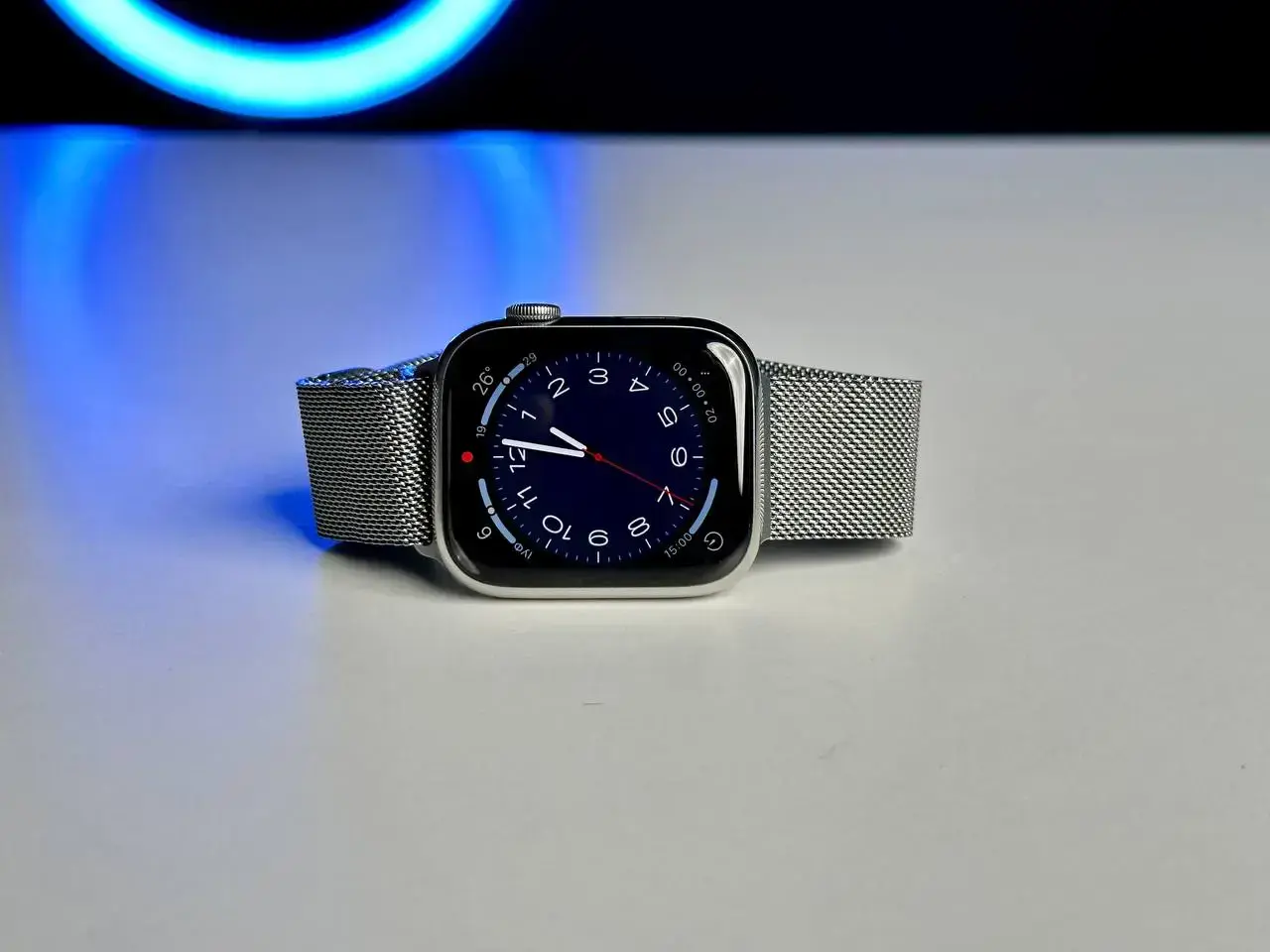 🕰USED Apple Watch Series 7 GPS + Cellular 45mm Silver Stainless Steel Case with Milanese Loop (MKJD3, MKJV3)