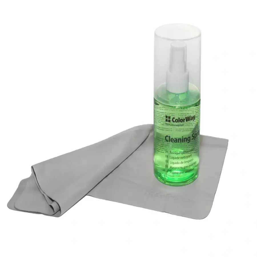 Великий чистячий набір для електроніки ColorWay 200мл та 2 мікрофібри (CW-5200)