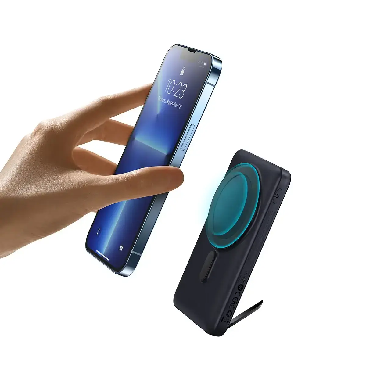 Зовнішній акумулятор (павербанк) Baseus Magnetic Bracket Wireless Fast Charging PowerBank 20W 10000mAh Overseas Edition - Blue (PPCX000203)