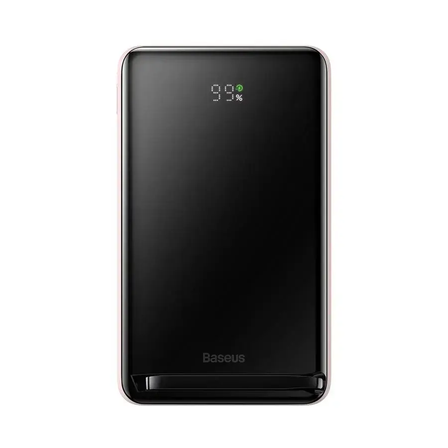 Внешний аккумулятор (павербанк) Baseus Magnetic Bracket Wireless Fast Charging PowerBank 20W 10000mAh - Pink (PPCX000204)
