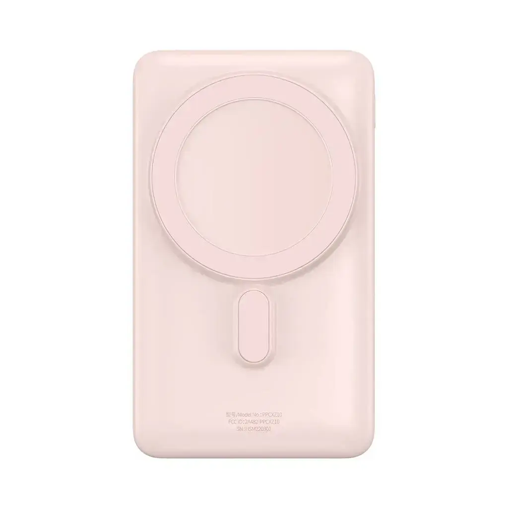 Внешний аккумулятор (павербанк) Baseus Magnetic Bracket Wireless Fast Charging PowerBank 20W 10000mAh - Pink (PPCX000204)
