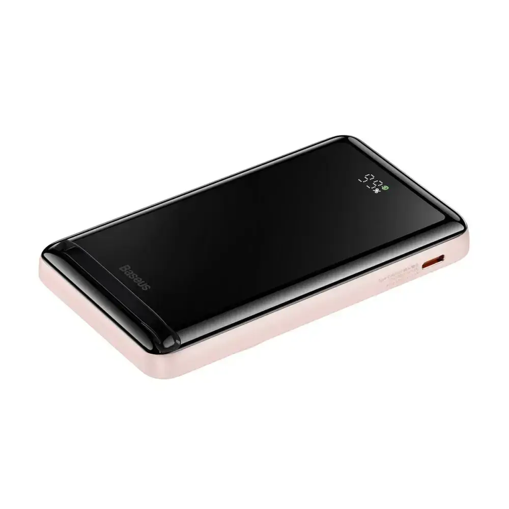 Внешний аккумулятор (павербанк) Baseus Magnetic Bracket Wireless Fast Charging PowerBank 20W 10000mAh - Pink (PPCX000204)