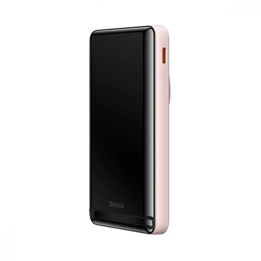 Внешний аккумулятор (павербанк) Baseus Magnetic Bracket Wireless Fast Charging PowerBank 20W 10000mAh - Pink (PPCX000204)