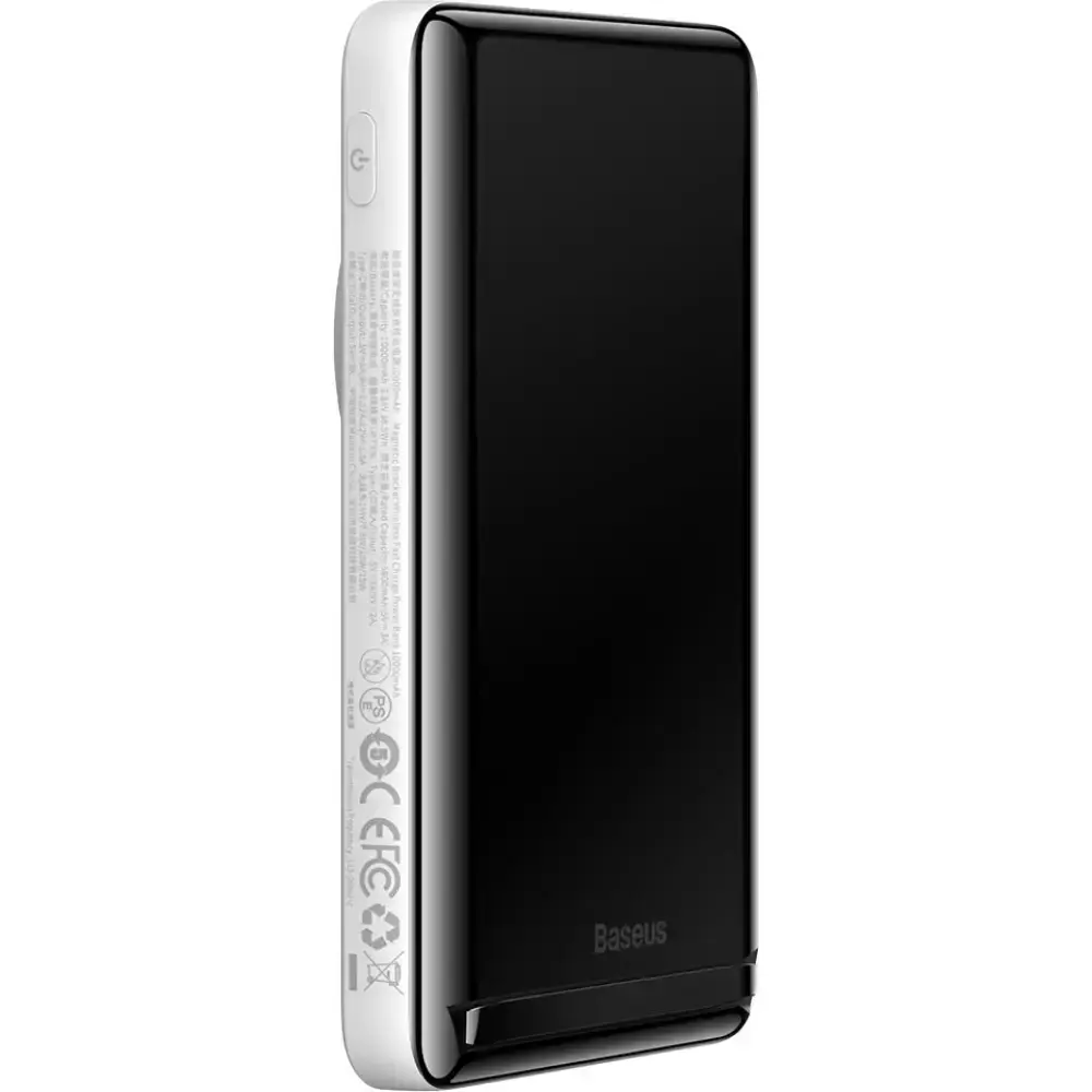 Зовнішній акумулятор (павербанк) Baseus Magnetic Bracket Wireless Fast Charging PowerBank 20W 10000mAh - White (PPCX000002)