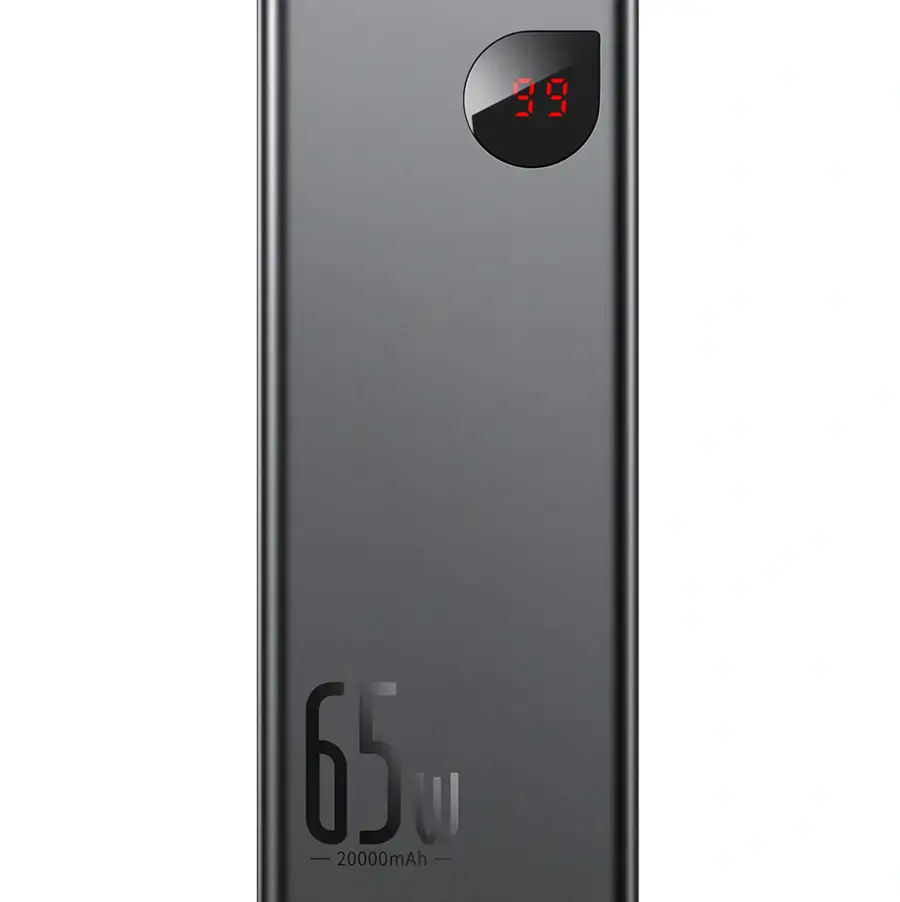 Зовнішній акумулятор Baseus Adaman Metal Digital Display Quick Charge Power Bank 65W 20000mAh Black (PPIMDA-D01)