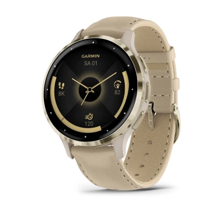 Смарт-годинник Garmin Venu 3S French Gray/Soft Gold with Quick Release Leather Strap (010-02785-55)