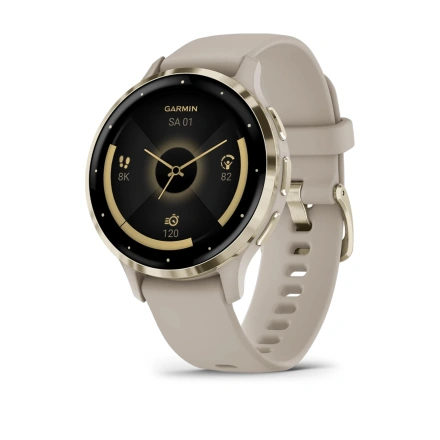 Смарт-часы Garmin Venu 3S Soft Gold Stainless Steel Bezel with French Gray Case and Silicone Band (010-02785-02)