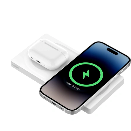 Беспроводная зарядная панель Belkin BoostCharge Pro 2-in-1 Wireless Charging Pad with Official MagSafe Charging 15W - White (WIZ019ttWH)