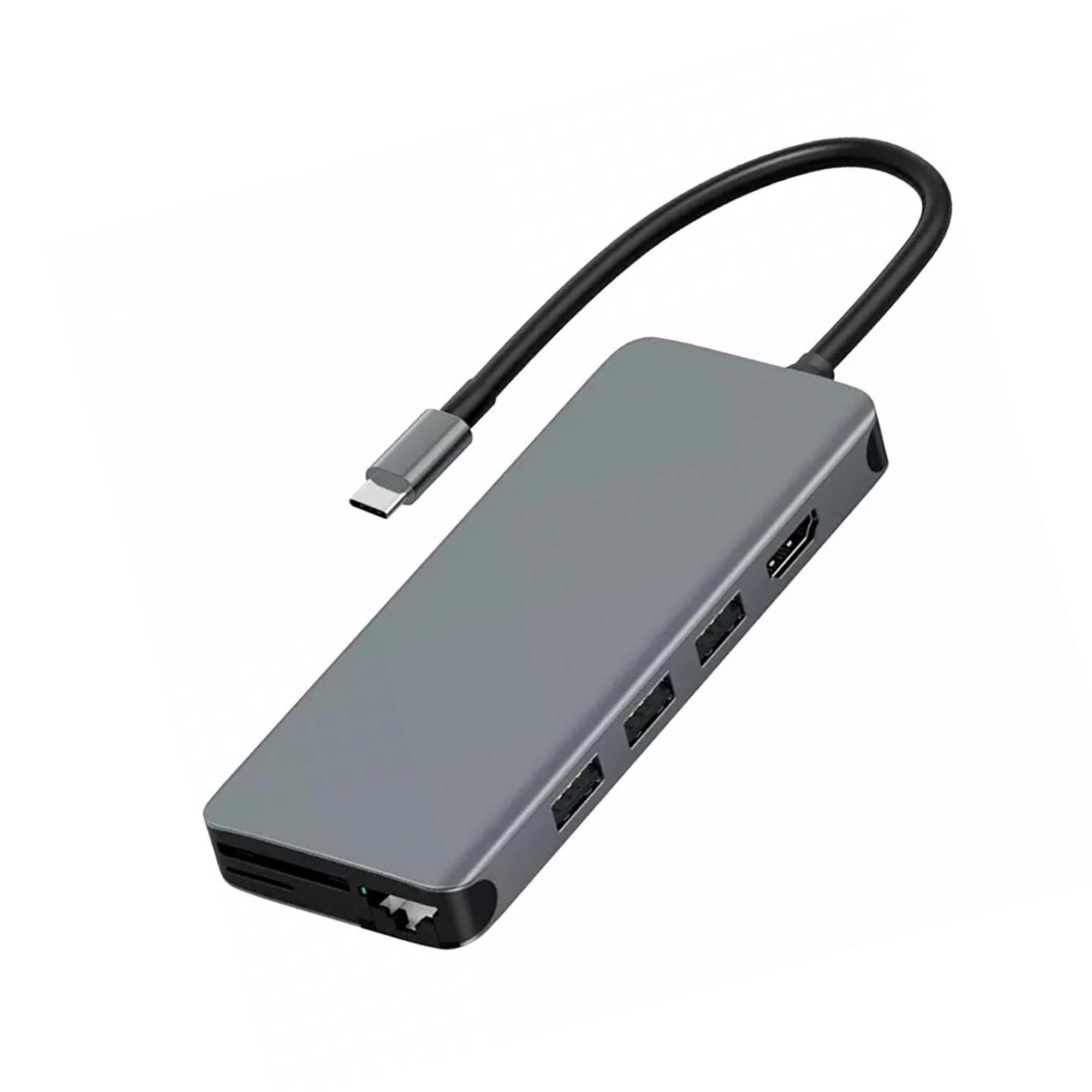Адаптер WIWU [A12] Alpha 12in1 Type-C to USB-C+3xUSB3.0+3xUSB2.0+SD/Micro SD+HDMI+RJ45+3.5mm