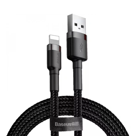Зарядний кабель Baseus USB to Lightning 1 м - Gray/Black (CALKLF-BG1)