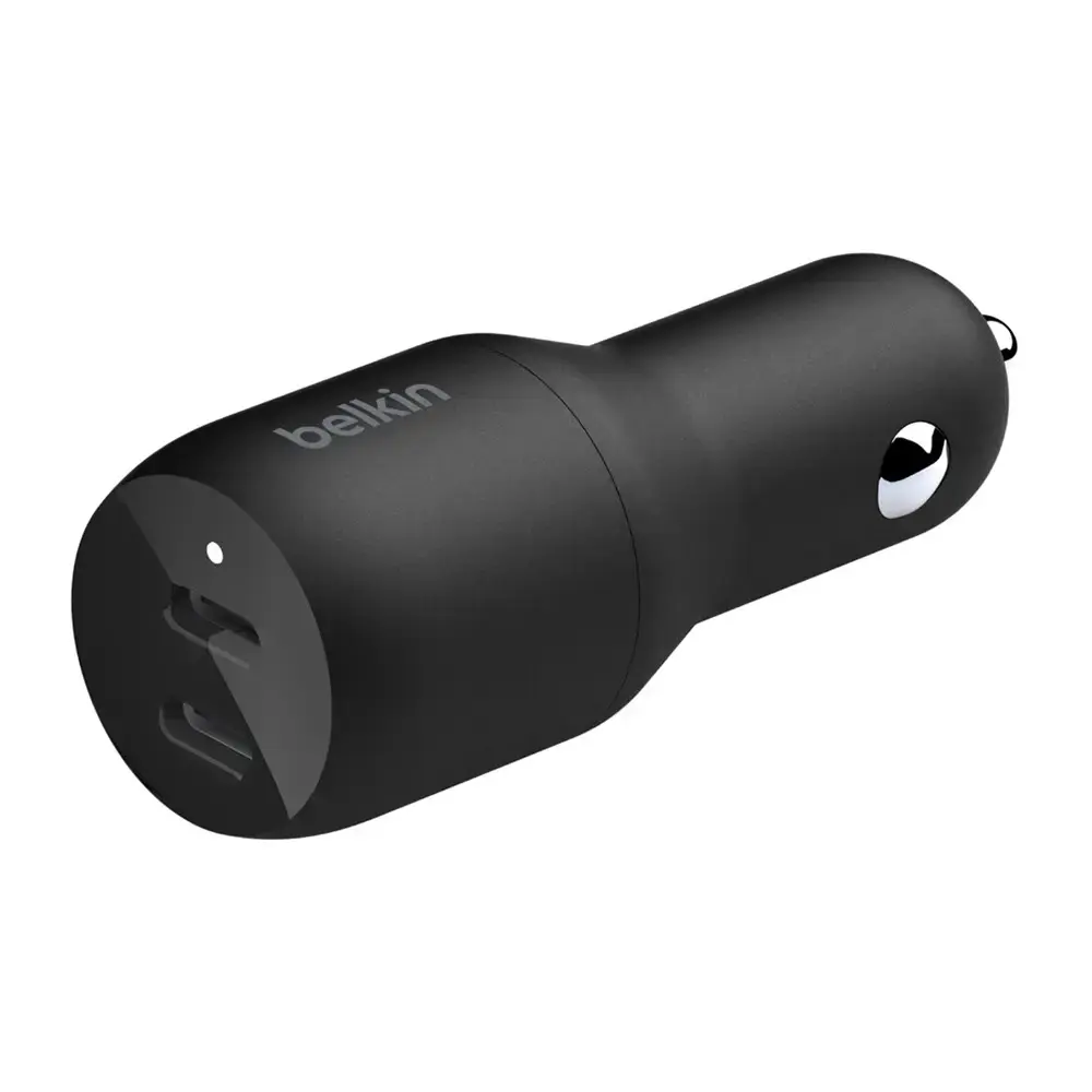 Автомобільний зарядний пристрій Belkin BoostCharge Dual USB-C Car Charger 36W - Black (CCB002btBK)