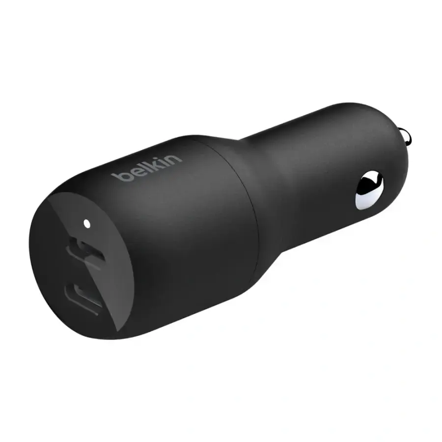 Автомобильное зарядное устройство Belkin BoostCharge Dual USB-C Car Charger 36W - Black (CCB002btBK)