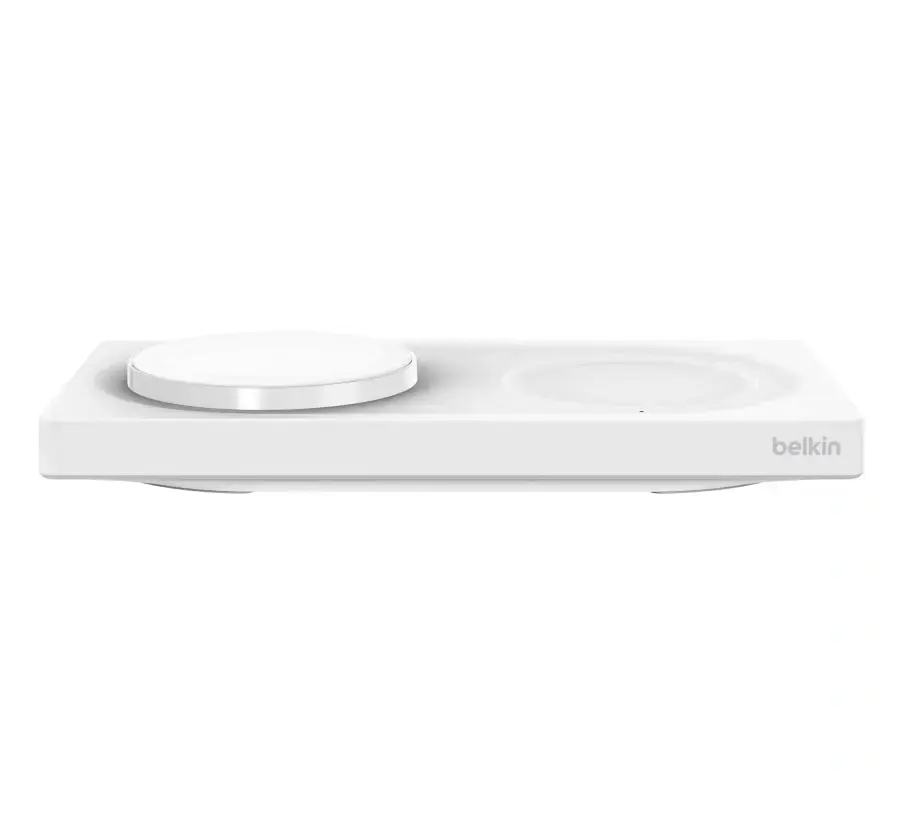 Бездротова зарядна панель Belkin BoostCharge Pro 2-in-1 Wireless Charging Pad with Official MagSafe Charging 15W - White (WIZ019ttWH)