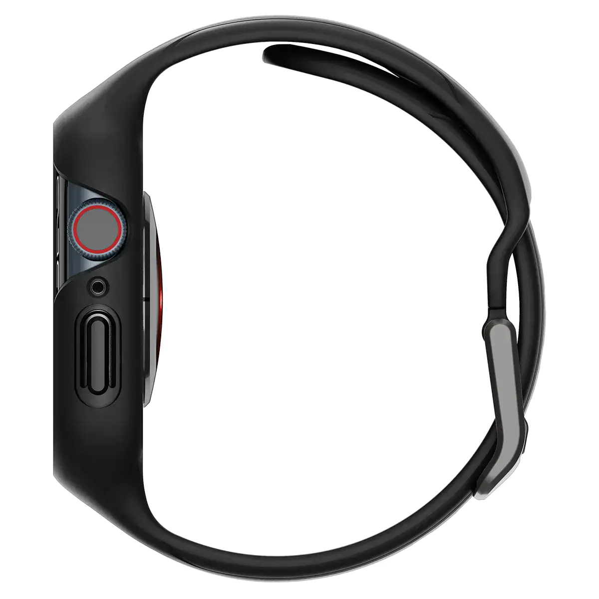 Чехол и ремешок 2в1 Spigen Case Liquid Air Pro for Apple Watch Series 45mm - Black (ACS04182)